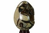 Septarian Dragon Egg Geode - Black Crystals #172795-1